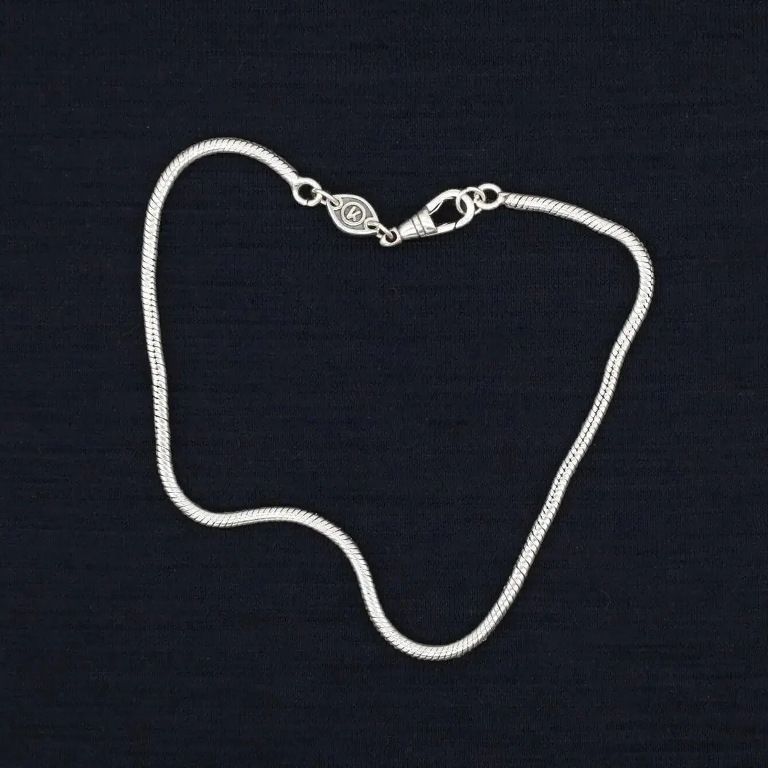 2.5mm Sterling Silver Snake Chain Bracelet - Image 5