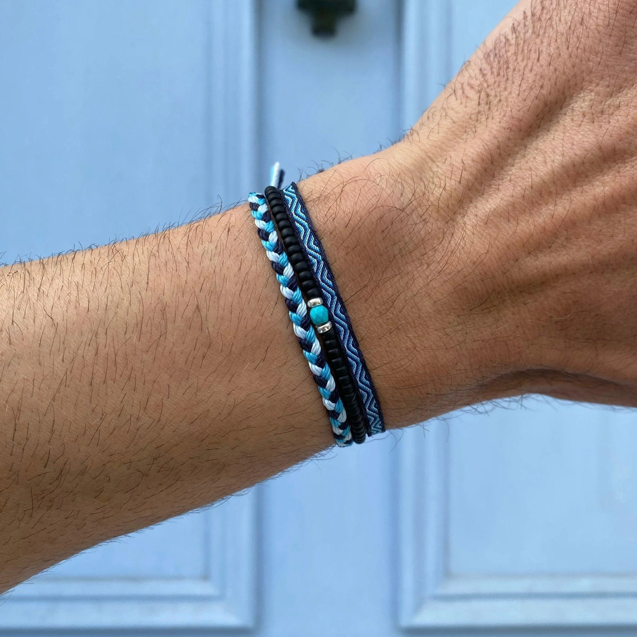 2mm Beads Dandy Bracelet (Matte Black/Blue) - Image 3
