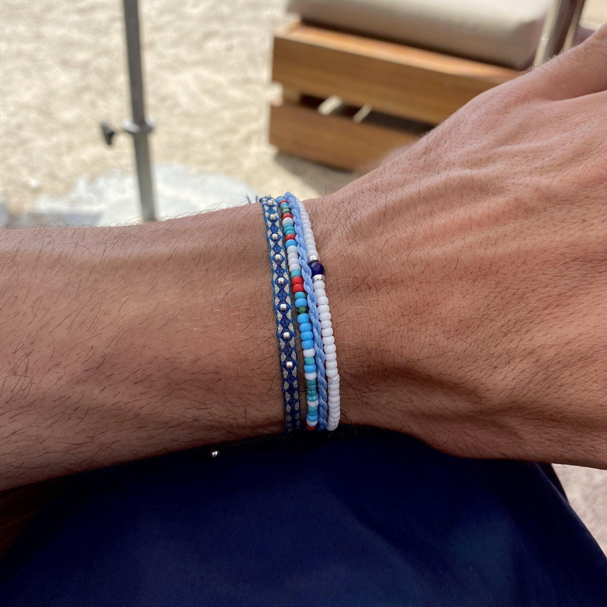 2mm Beads Dandy Bracelet (White/Blue) - Image 3