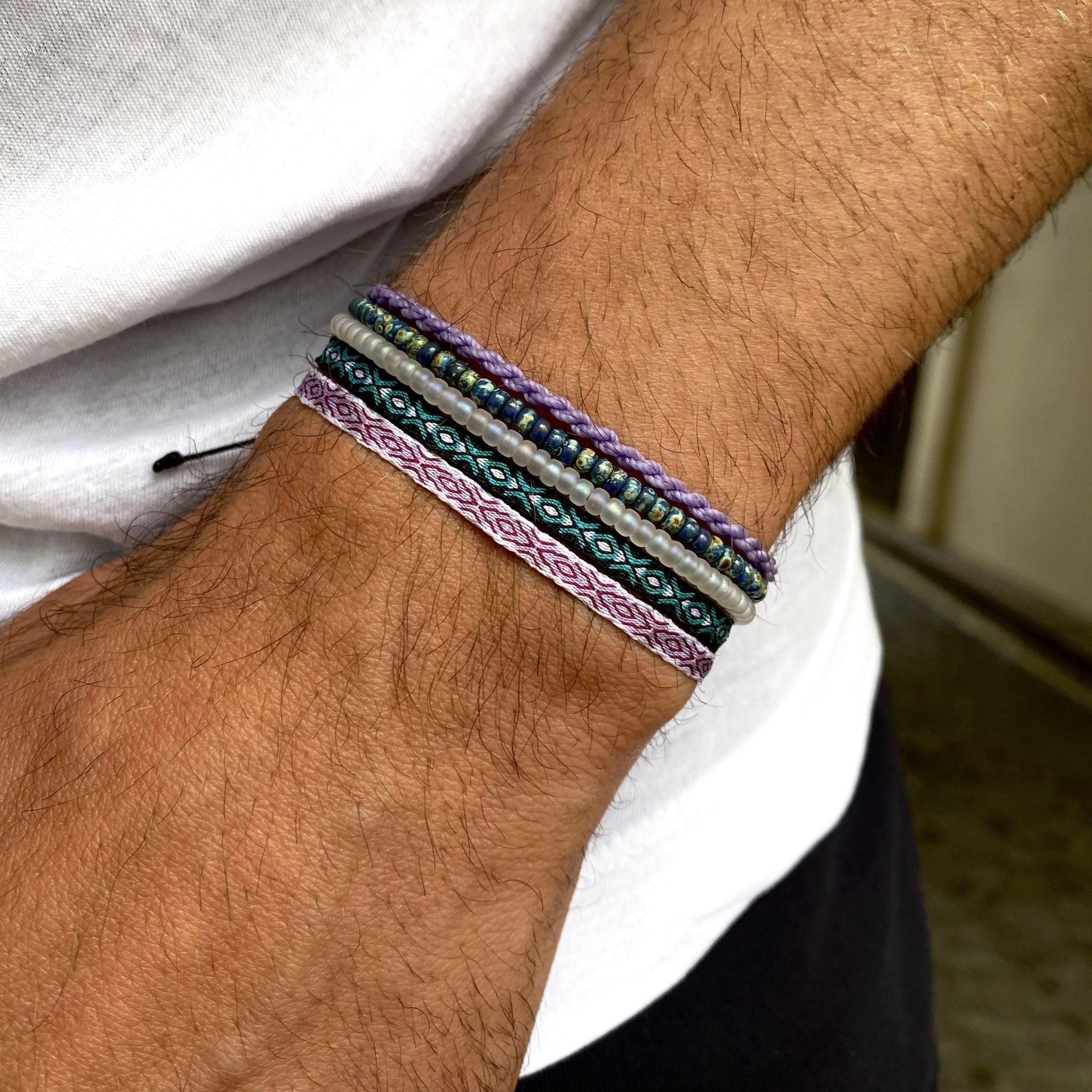 2mm Glass Beads Bracelet (Dyed blue) - Image 3