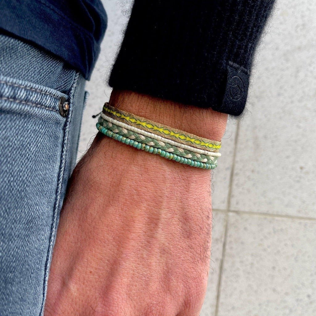 2mm Glass Beads Bracelet (Dyed Turquoise) - Image 6