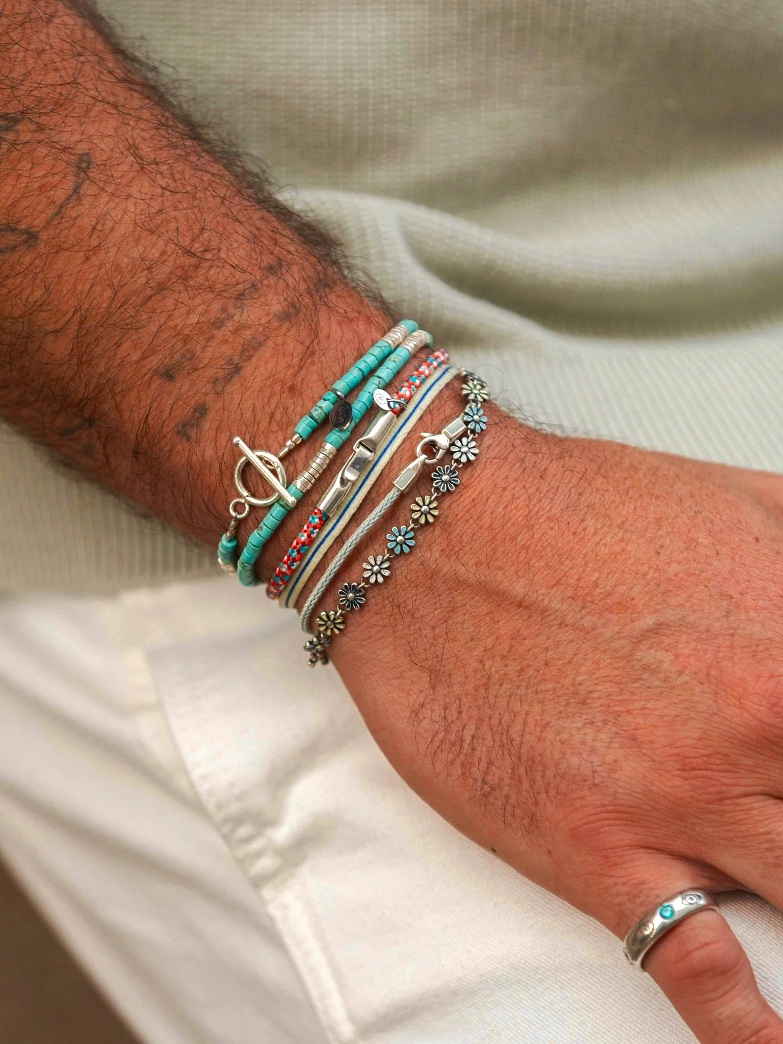 3m Sailing Cord Bracelet With Sterling Silver Clasp (Navy) - Image 2