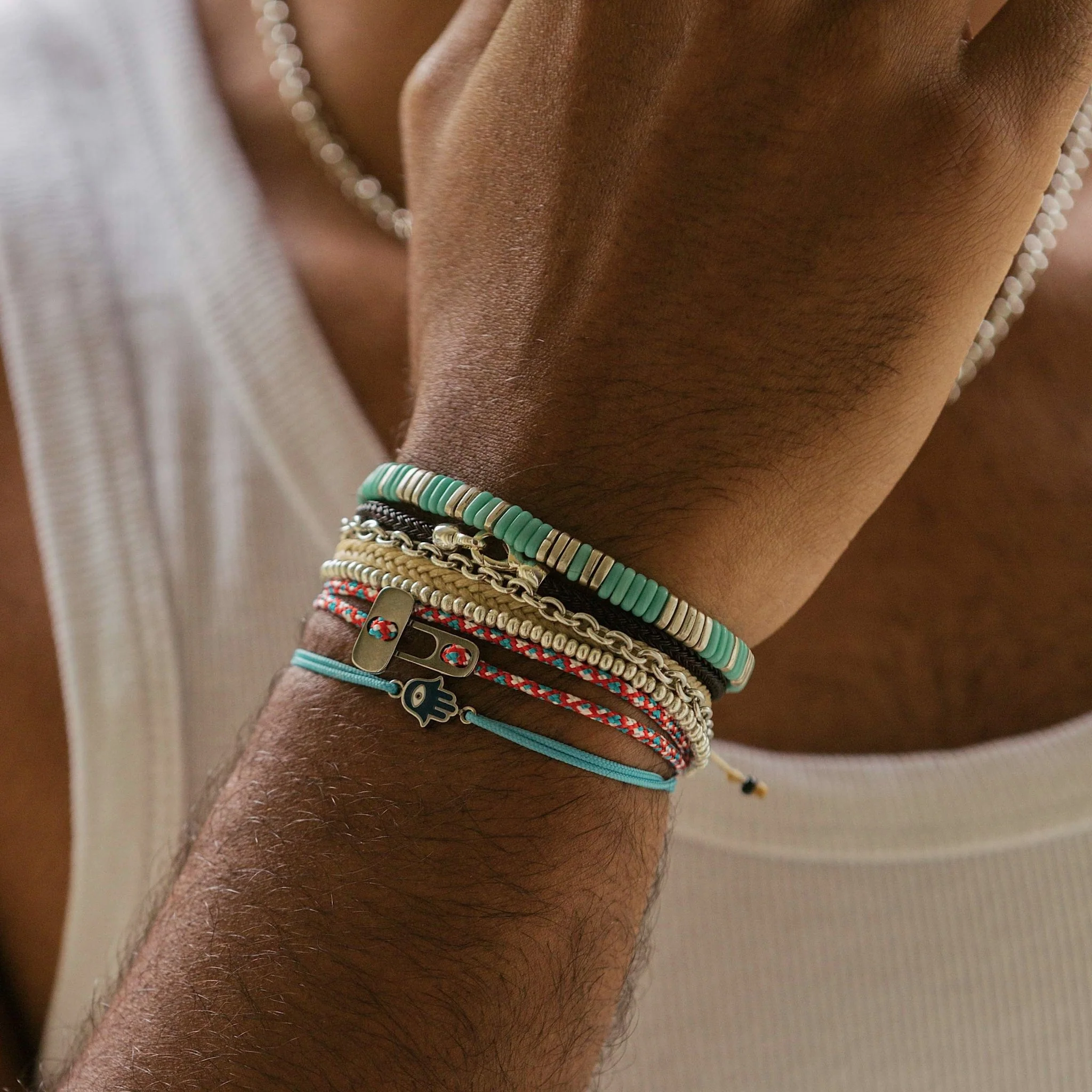 3mm Aged Sterling Silver Beads Bracelet - Image 3