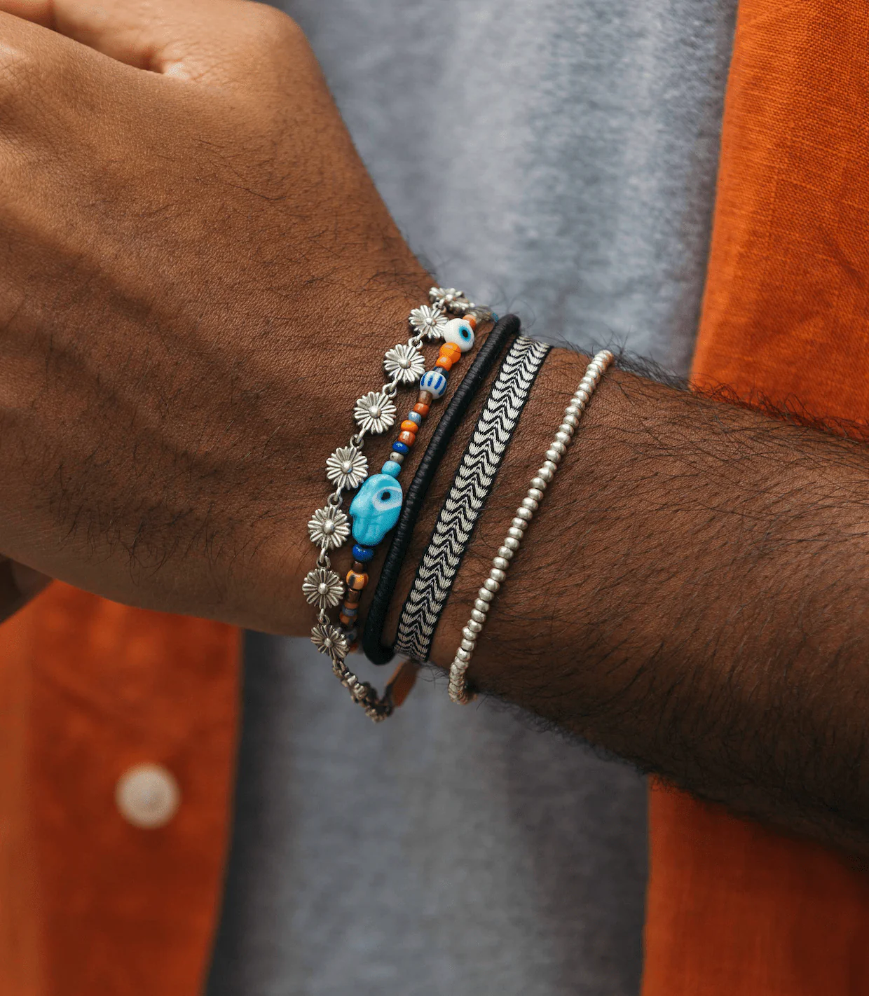 3mm Aged Sterling Silver Beads Bracelet - Image 7