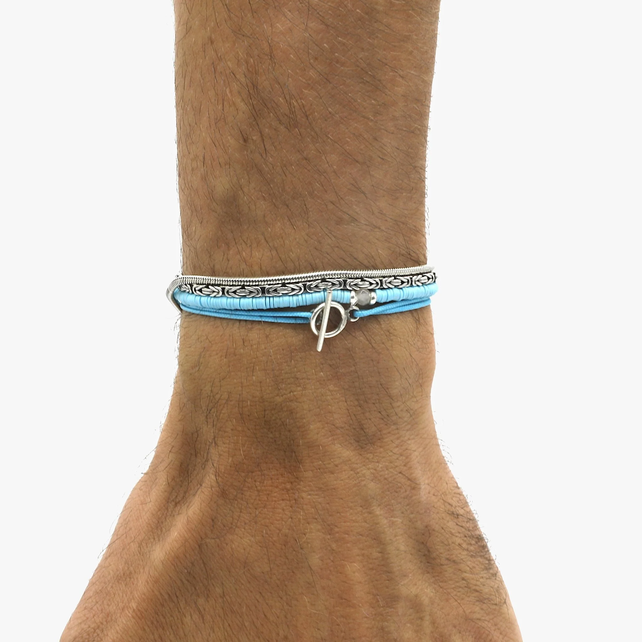 3mm Vinyl Beads Bracelet (Santorini Blue) - Image 2