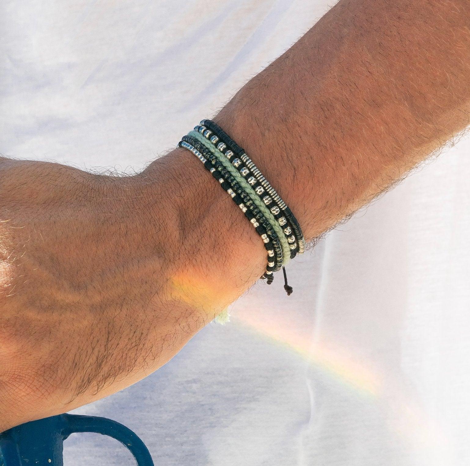 3mm Vinyl Bracelet (Black/Silver) - Image 5