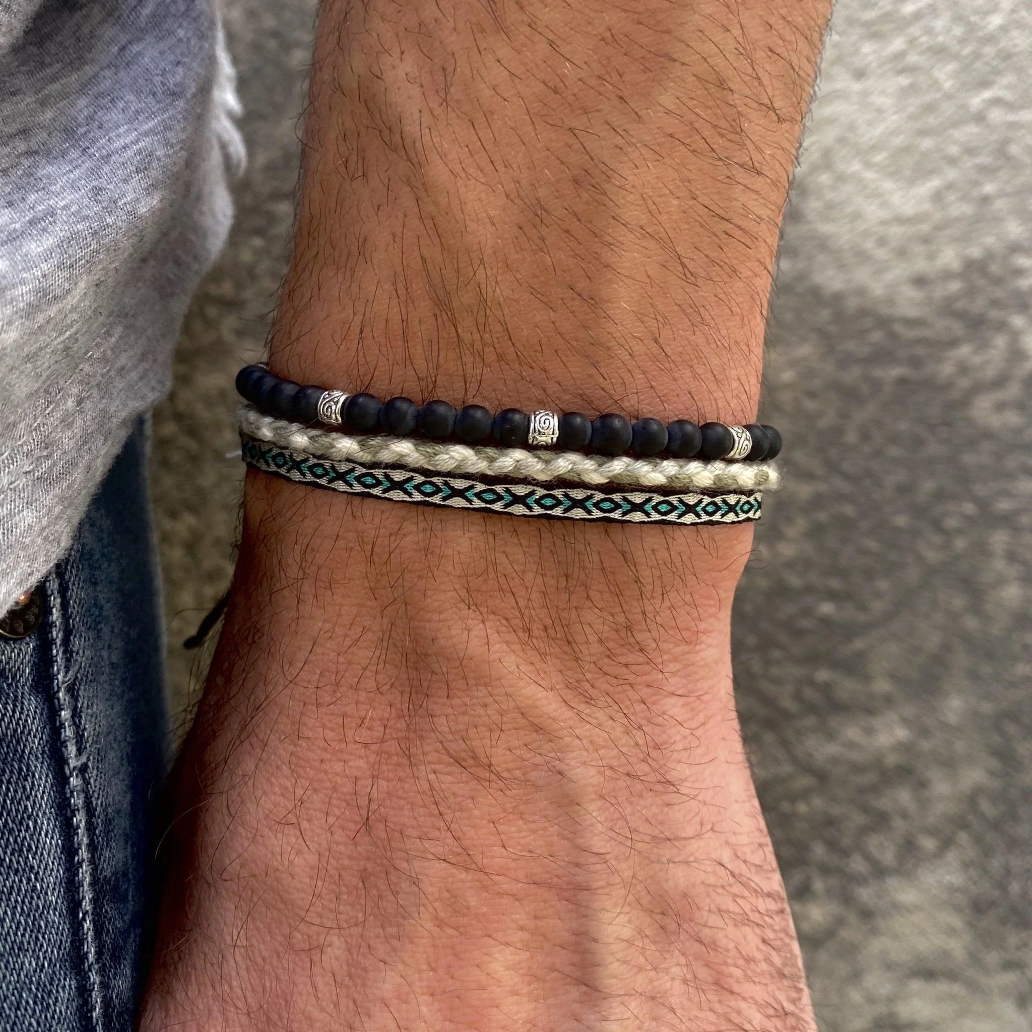 4mm "Macramé" Bracelet (Matte Onyx) - Image 7