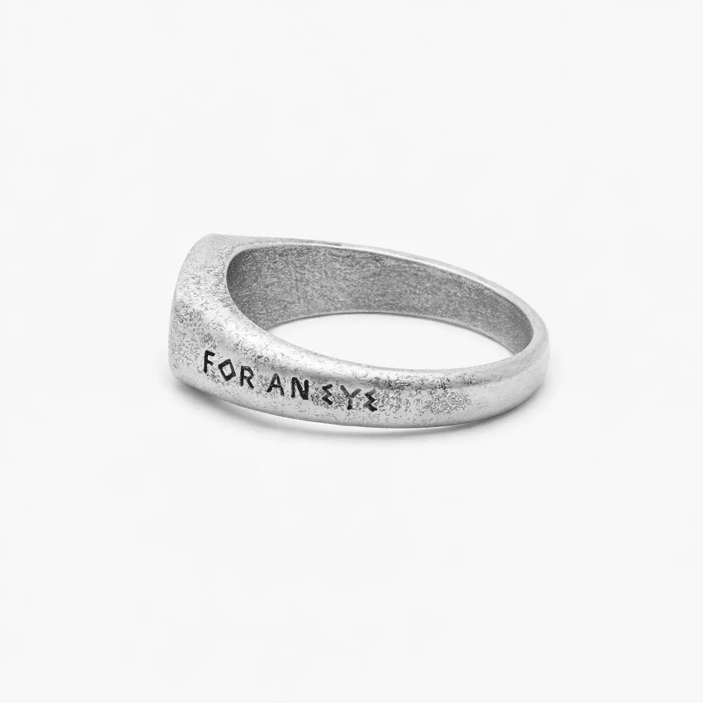 An Eye For An Eye Silver Signet Ring - Image 3