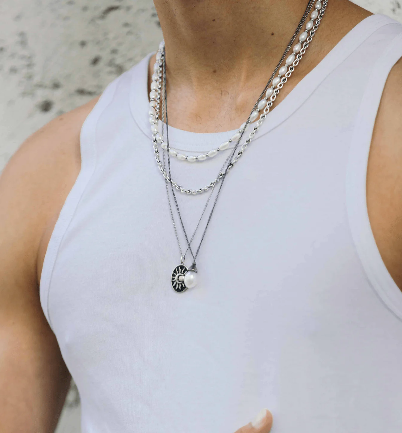 Antique Silver Necklace With Freshwater Pearl - Image 6