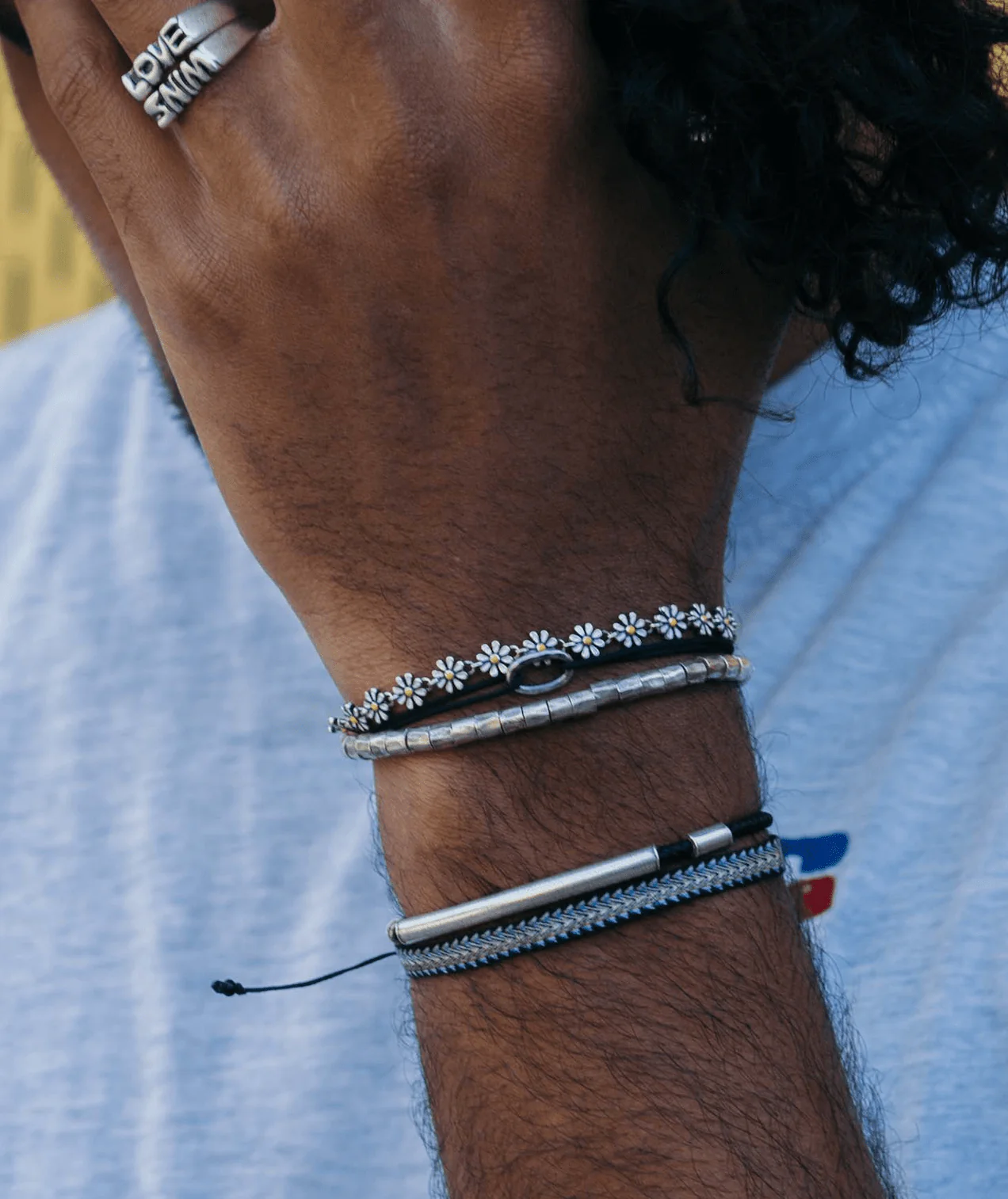 Assorted Daisy Sterling Silver Chain Bracelet - Image 5