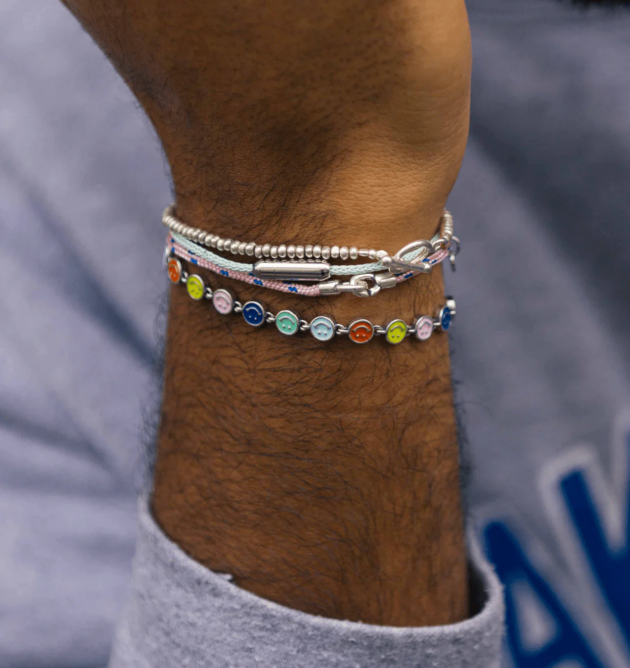 Assorted Smiley Sterling Silver Chain Bracelet - Image 3