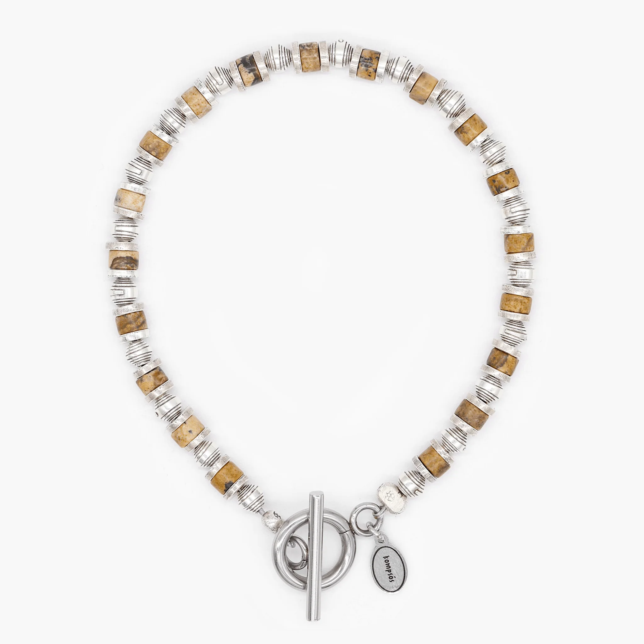 Bracelet With Hand-Forged Sterling Silver Beads And Natural Stones - Image 2