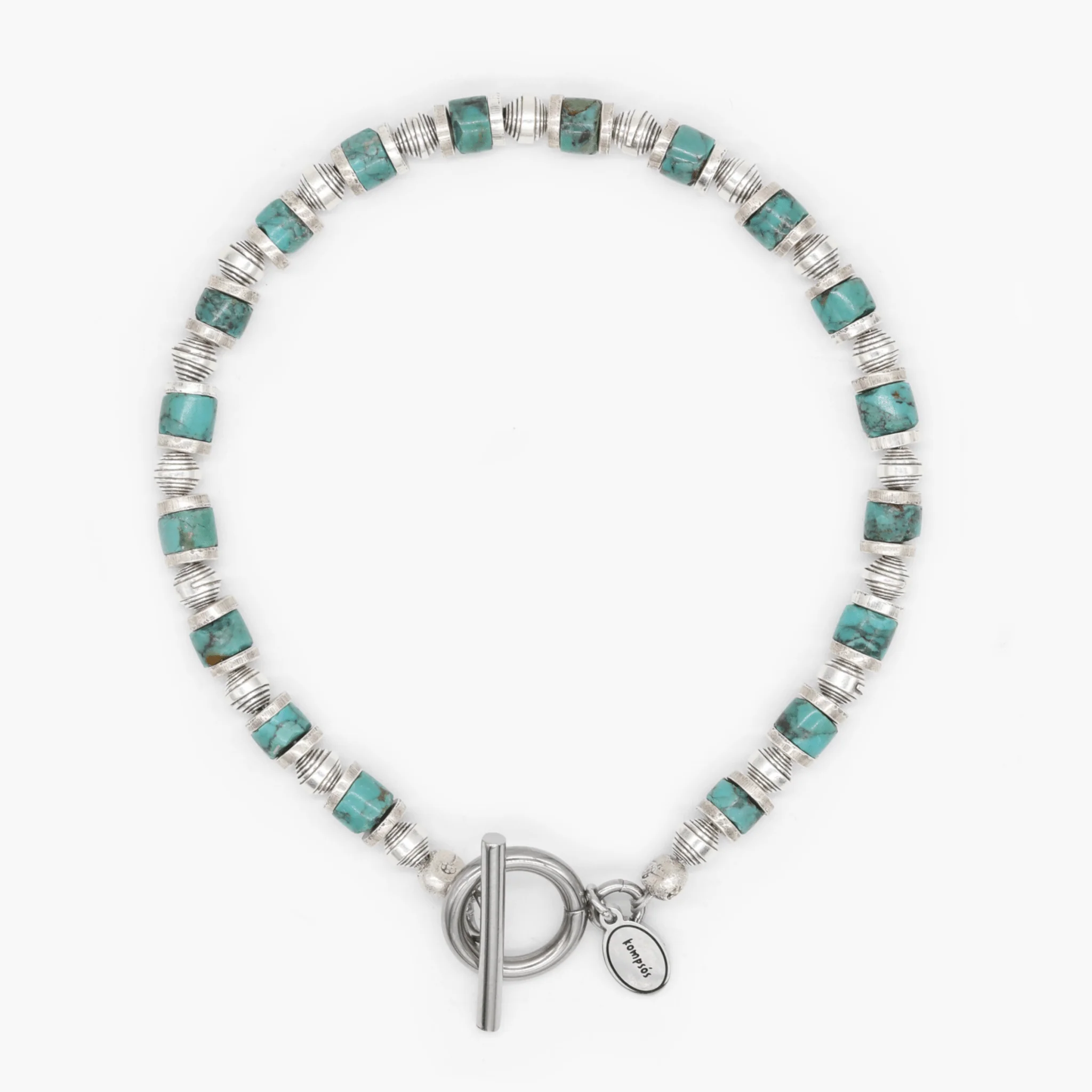 Bracelet With Hand-Forged Sterling Silver Beads And Natural Stones - Image 2