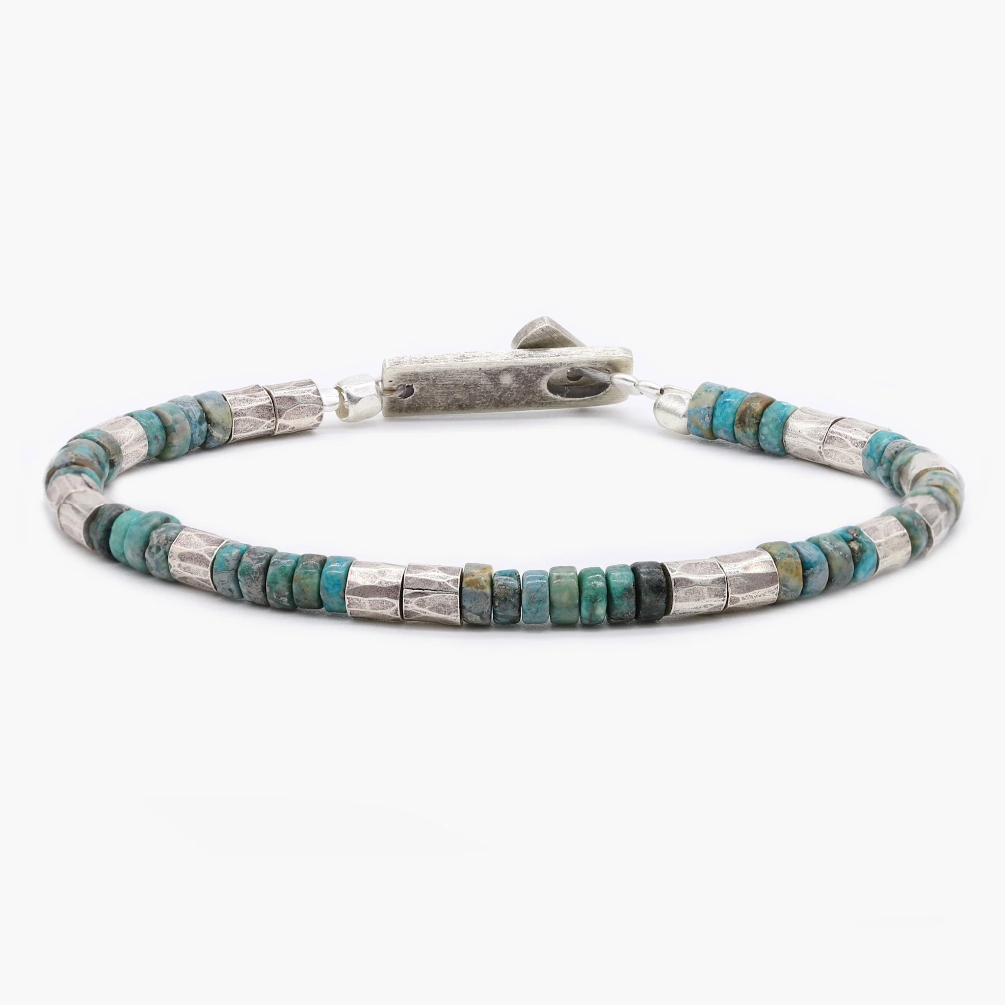 Bracelet With Pyrite Stone and Hand-Forged Silver Beads - Image 2