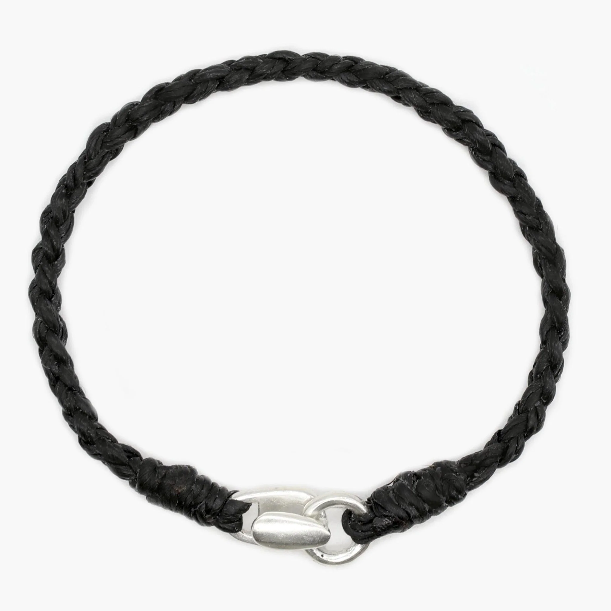 Braided "Antibes" Bracelets With Silver Clasp (Black) - Image 2