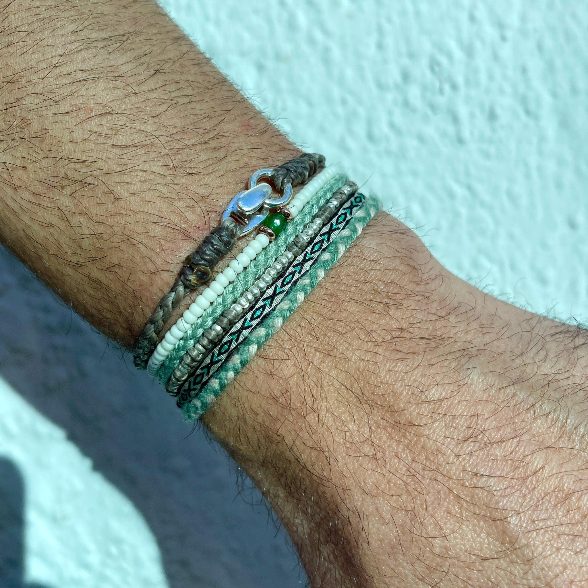 Braided "Antibes" Bracelets With Silver Clasp (Black) - Image 3