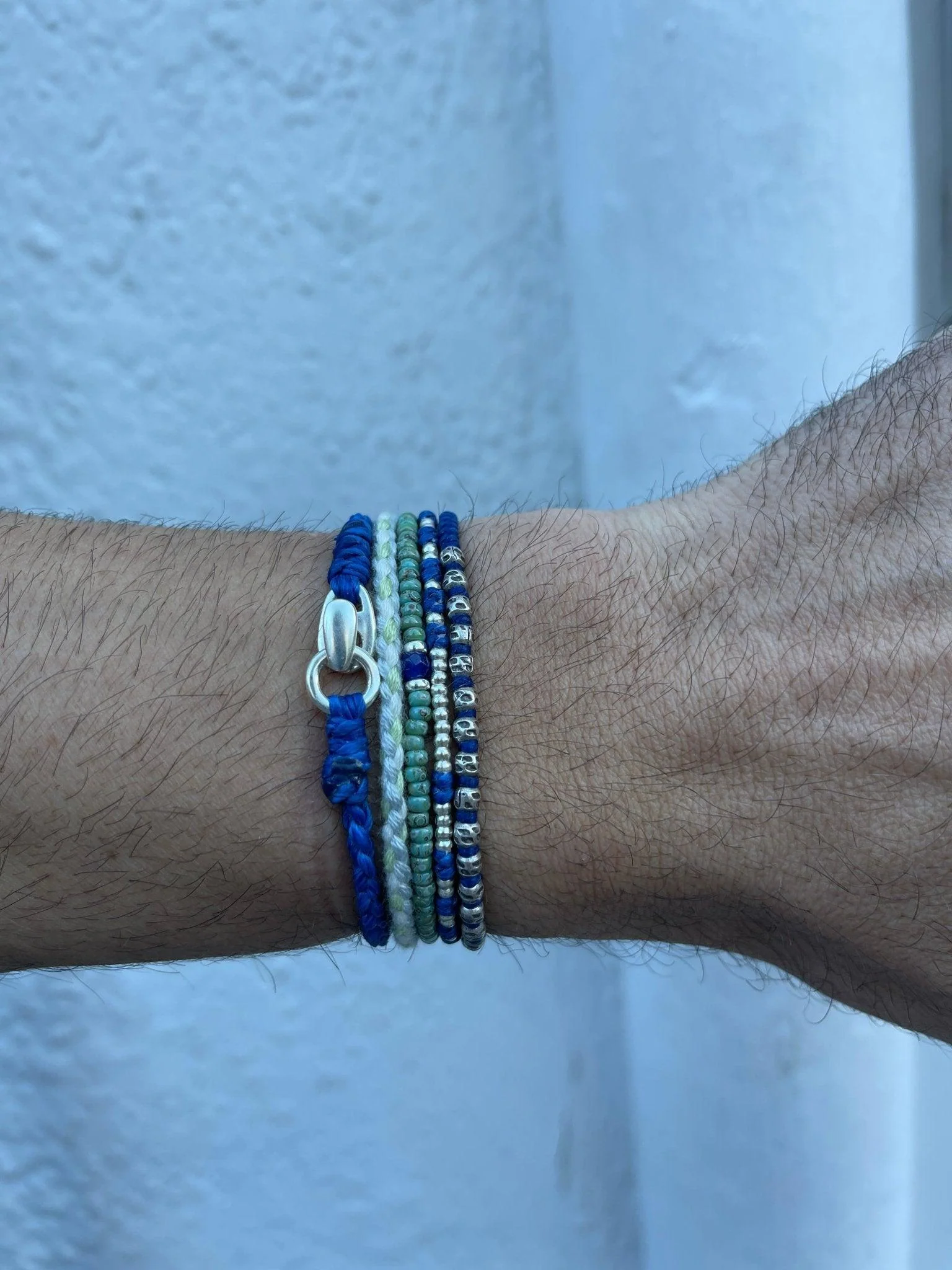 Braided "Antibes" Bracelets With Silver Clasp (Black) - Image 5