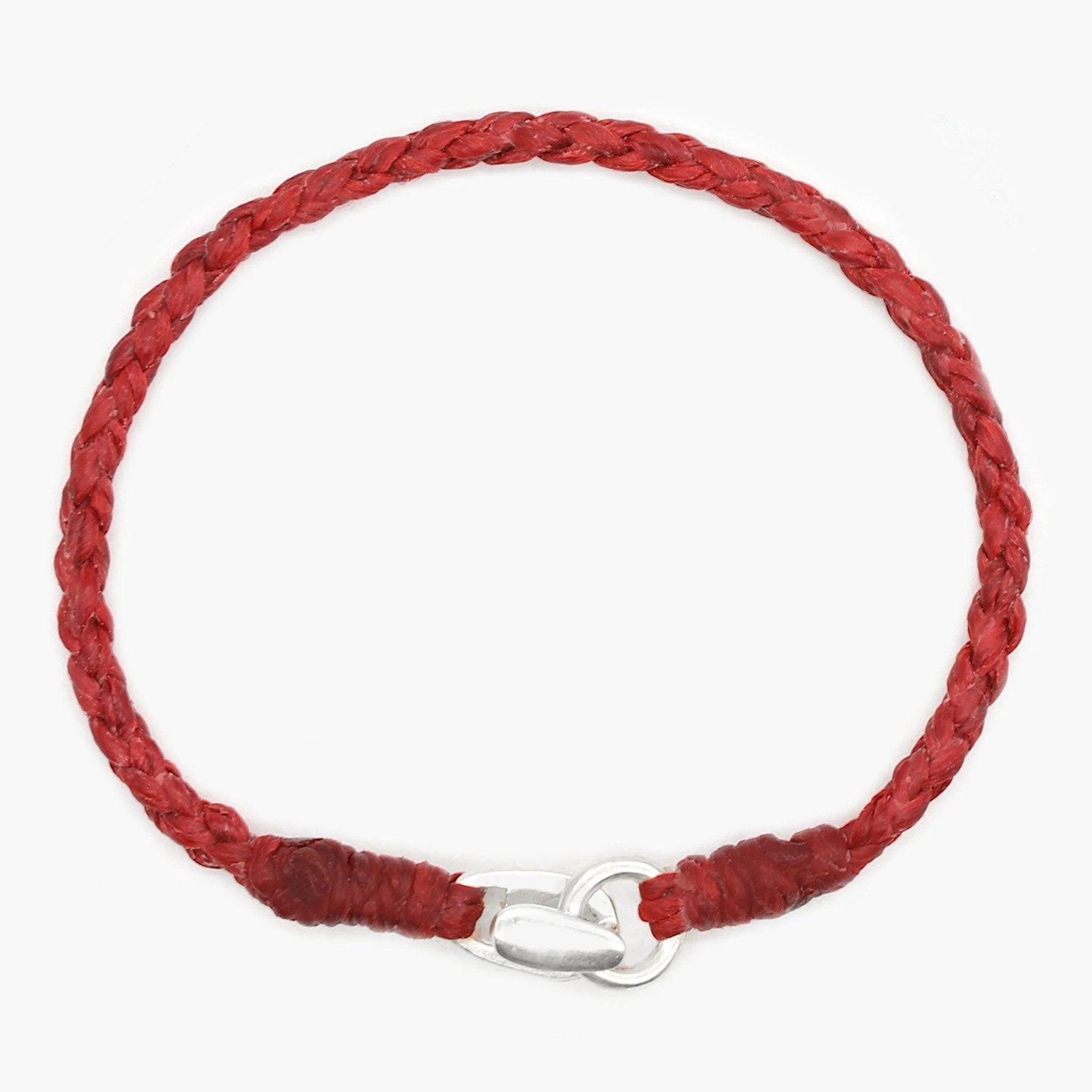 Braided "Antibes" Bracelets With Silver Clasp (Red) - Image 2