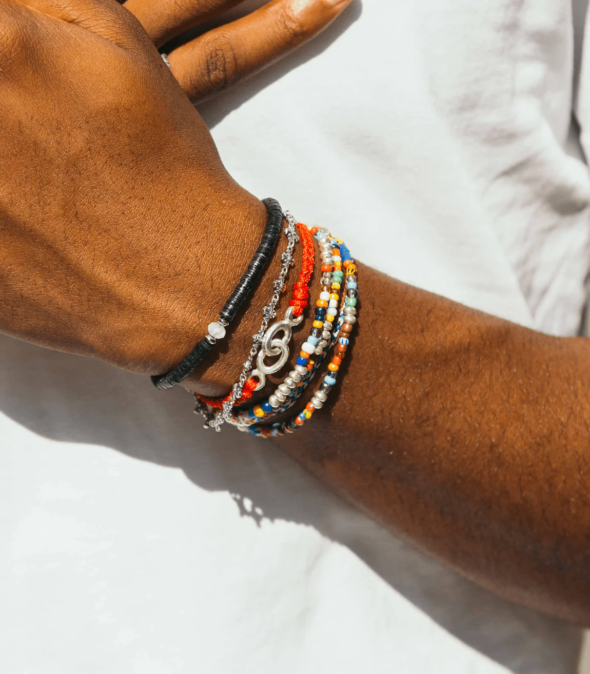 Braided Bracelet With Sterling Silver Links (Black) - Image 3
