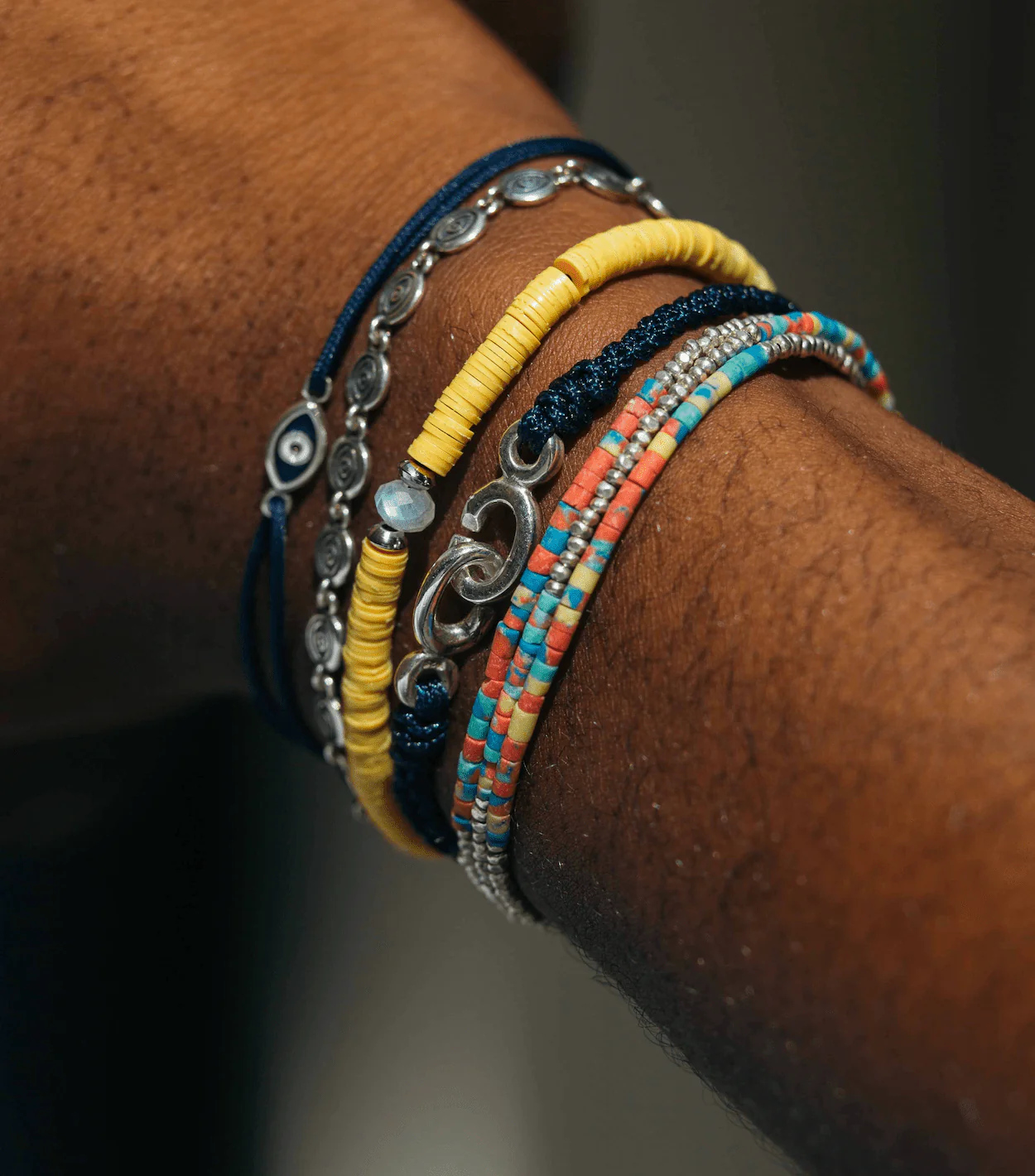 Braided Bracelet With Sterling Silver Links (Grey) - Image 2