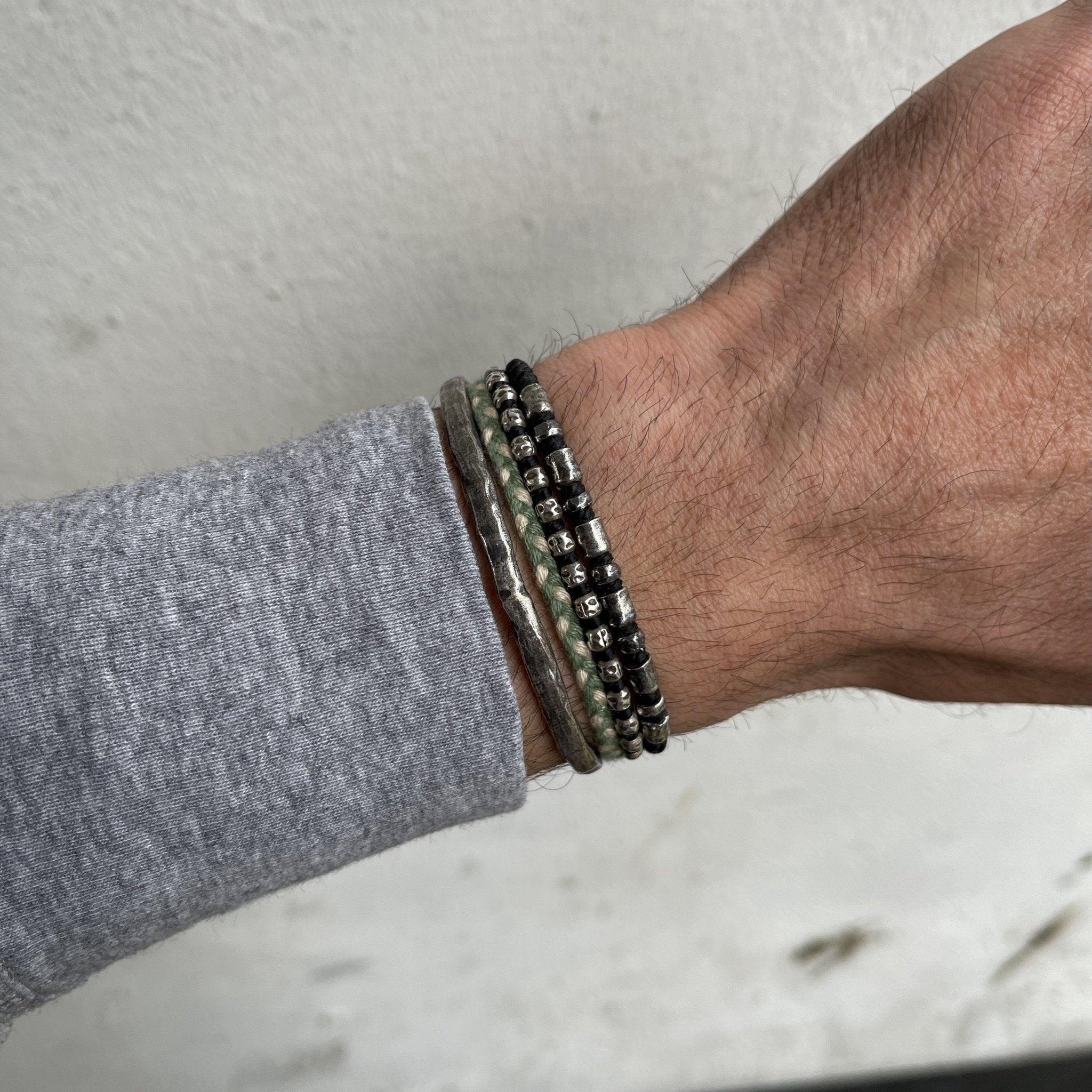 Braided "Kamasan" Silver Bracelet (Blue) - Image 4