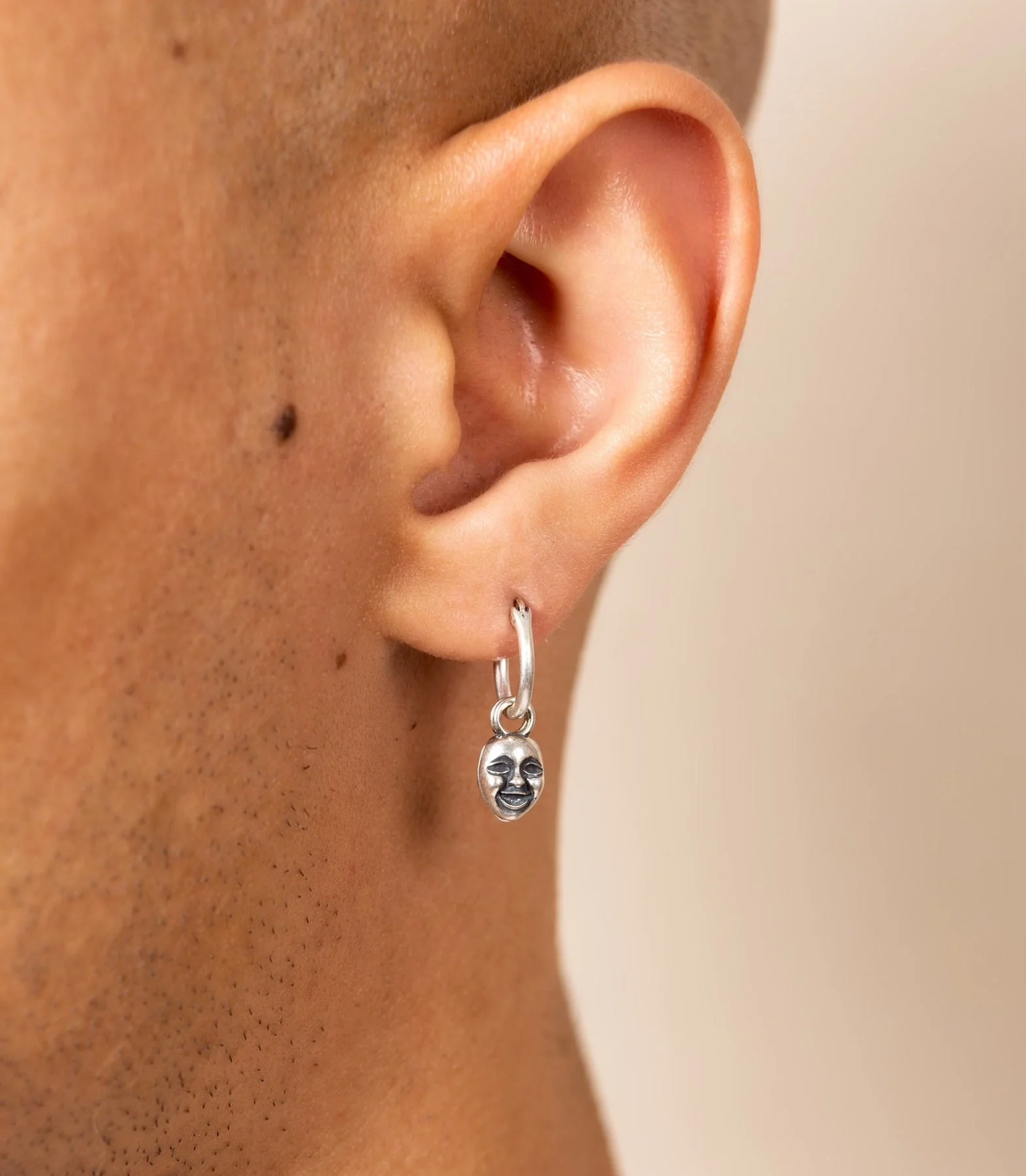 Comedy And Tragedy Sterling Silver Earring - Image 4