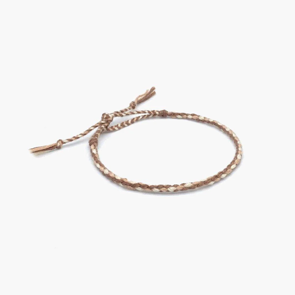 Pranayama Cotton Bracelet (Brown/Cream) - Image 3
