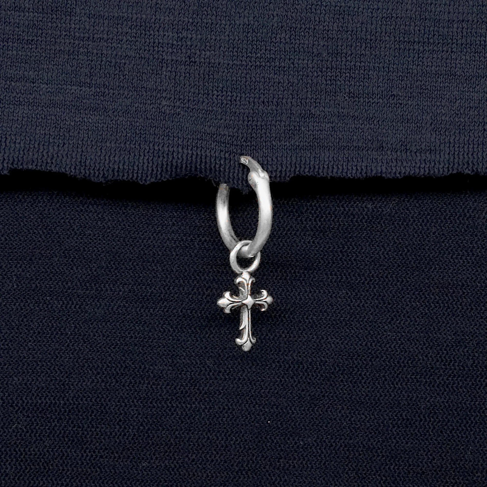 Cross Sterling Silver Earring - Image 3