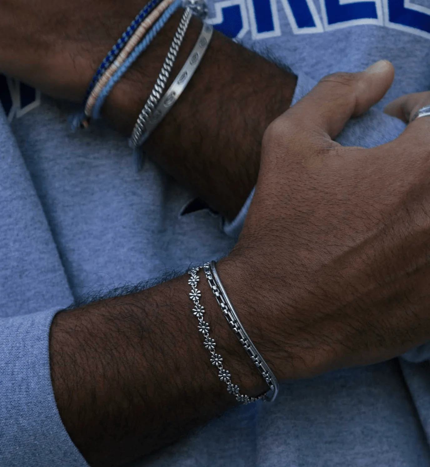 Daisy Sterling Silver Chain Bracelet - Image 3