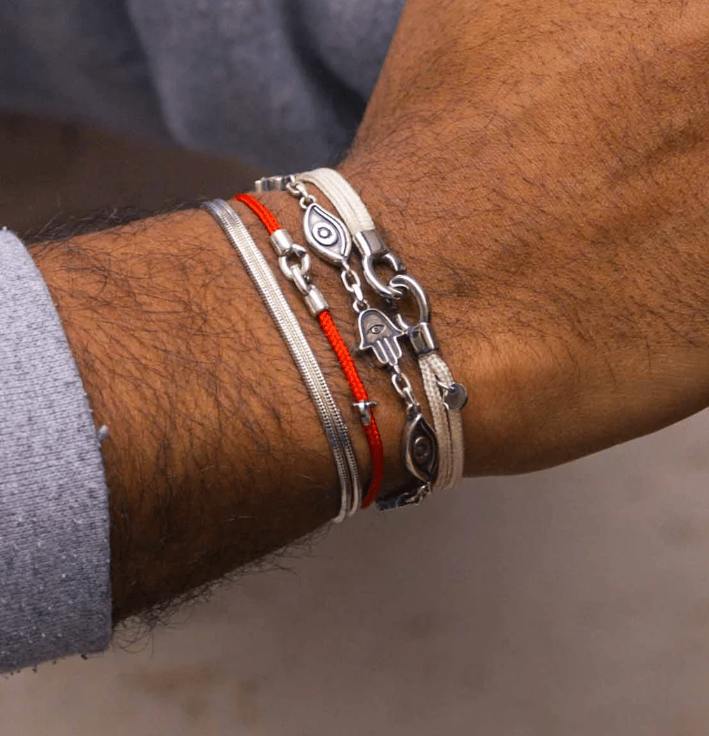 Double Laps Snake Sterling Silver Chain Bracelet - Image 4