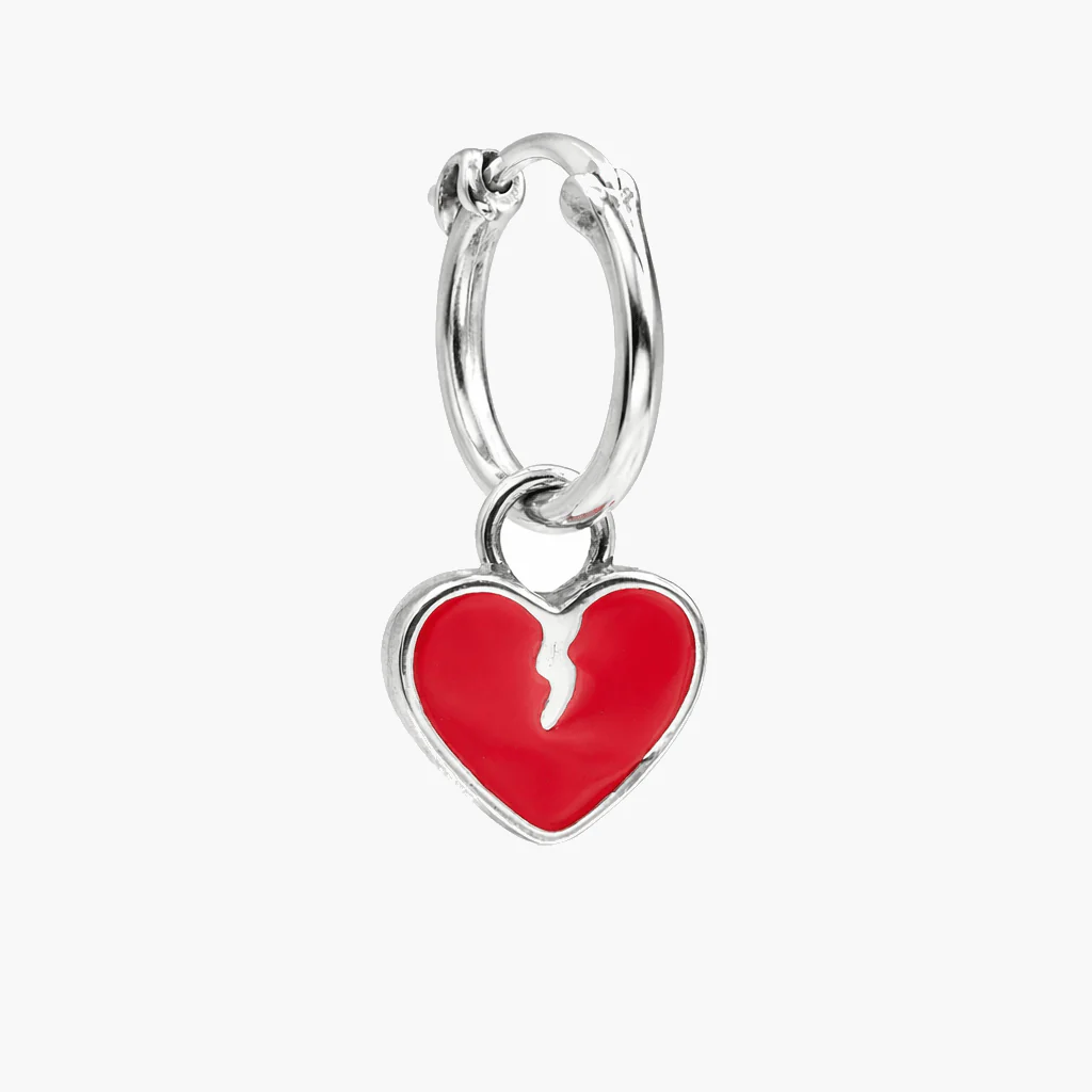 Enamelled Heartbreak Sterling Silver Earring