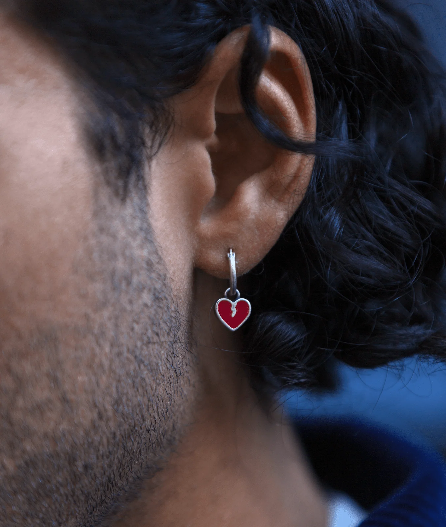 Enamelled Heartbreak Sterling Silver Earring - Image 2