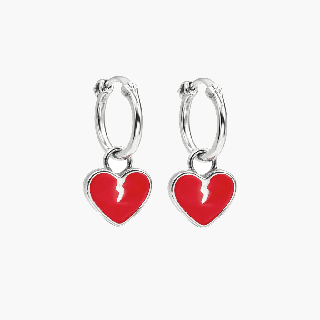 Enamelled Heartbreak Sterling Silver Earring - Image 3