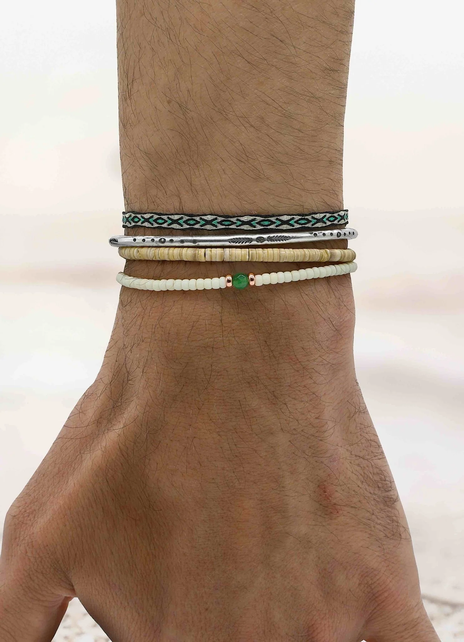 Ethnic "Aztec" Silver Bangle - Image 4