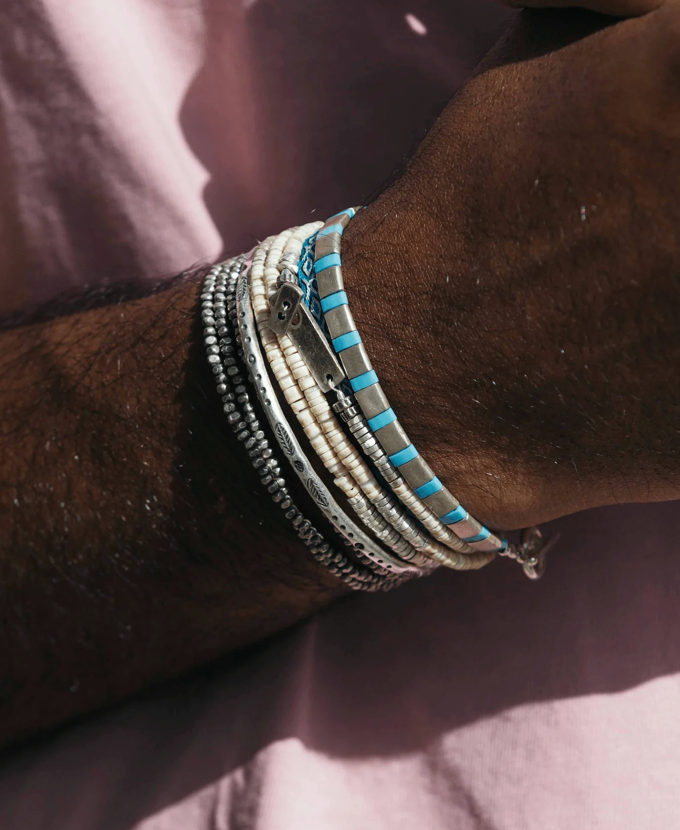 Ethnic "Aztec" Silver Bangle - Image 7