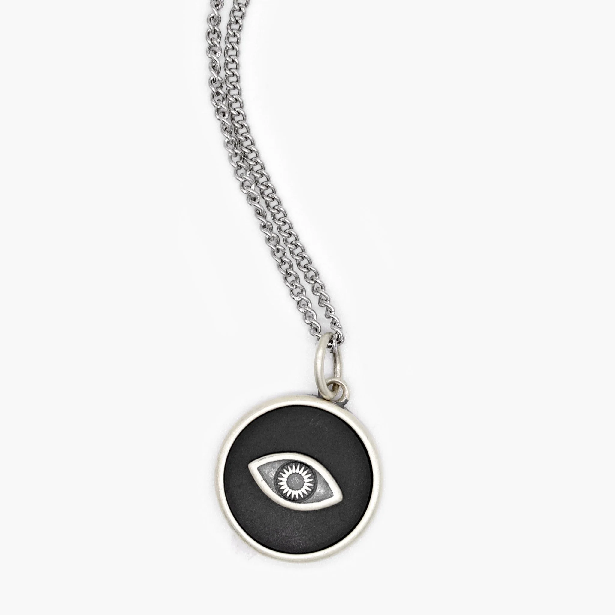 Evil Eye Necklace With Matte Onyx Stone - Image 2
