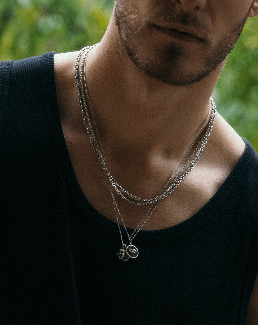 Evil Eye Necklace With Matte Onyx Stone - Image 4