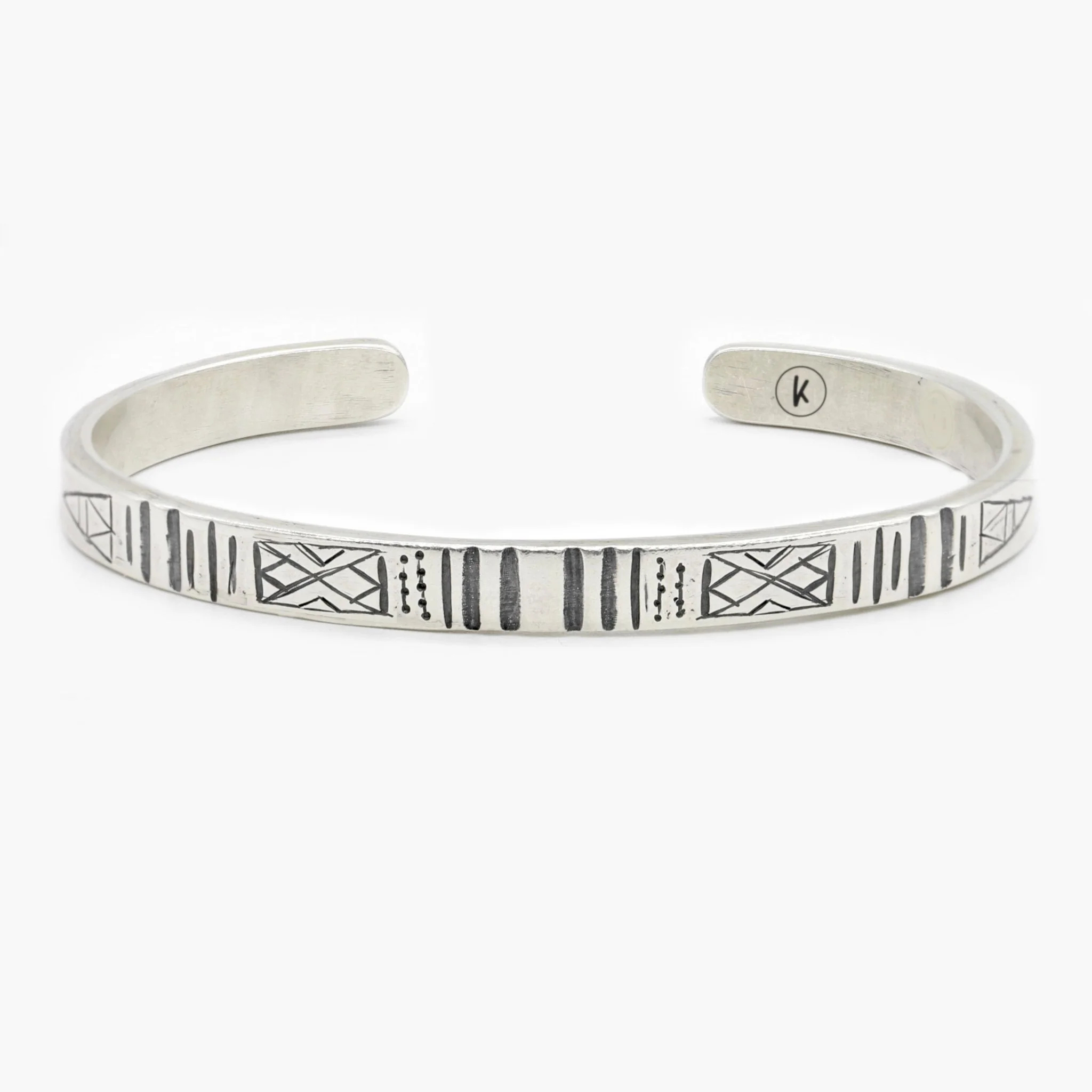 Hand-forged "Navajo" Silver Bangle
