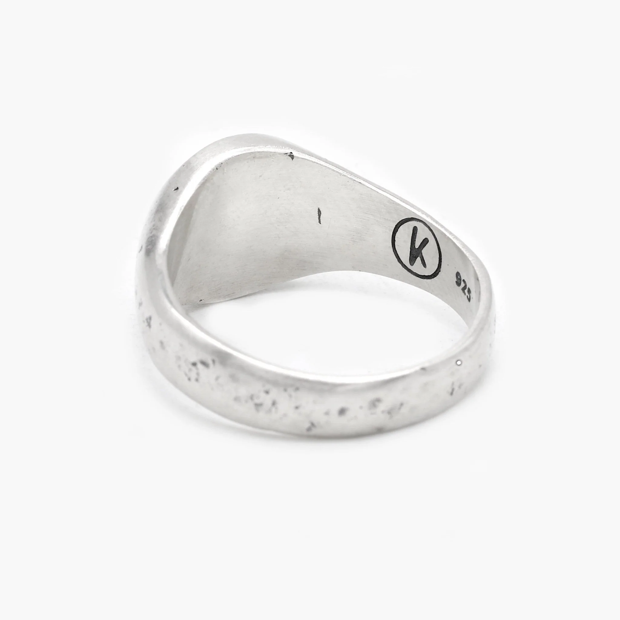 Hand-forged Sunburst Sterling Silver Signet Ring - Image 3