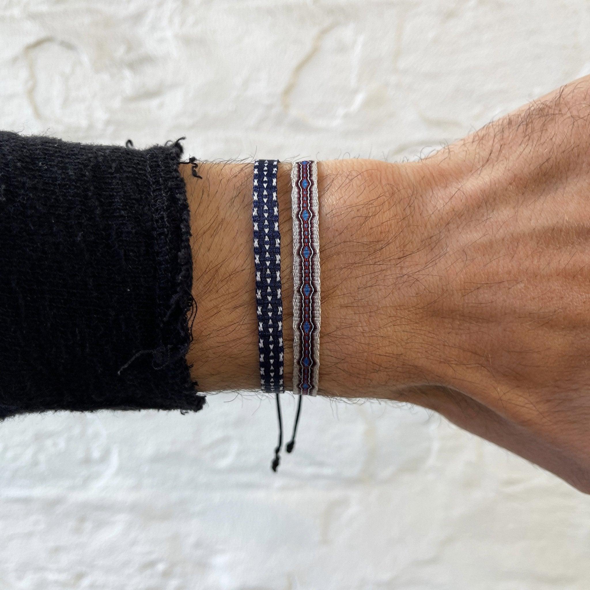 Handmade Purnama Bracelet 48 (Blue/Red) - Image 3