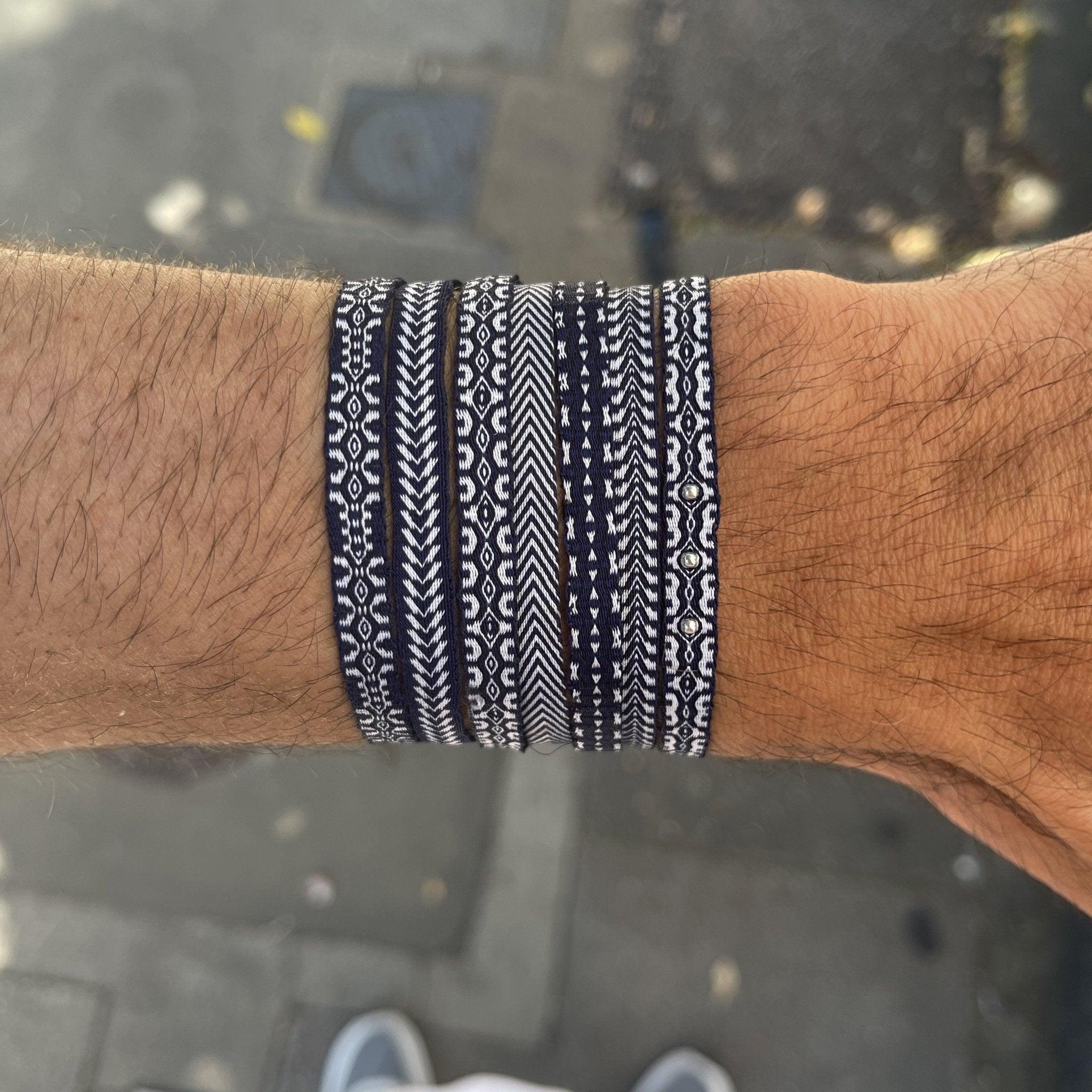Handmade Purnama Bracelet 86 (Navy Blue/White) - Image 2