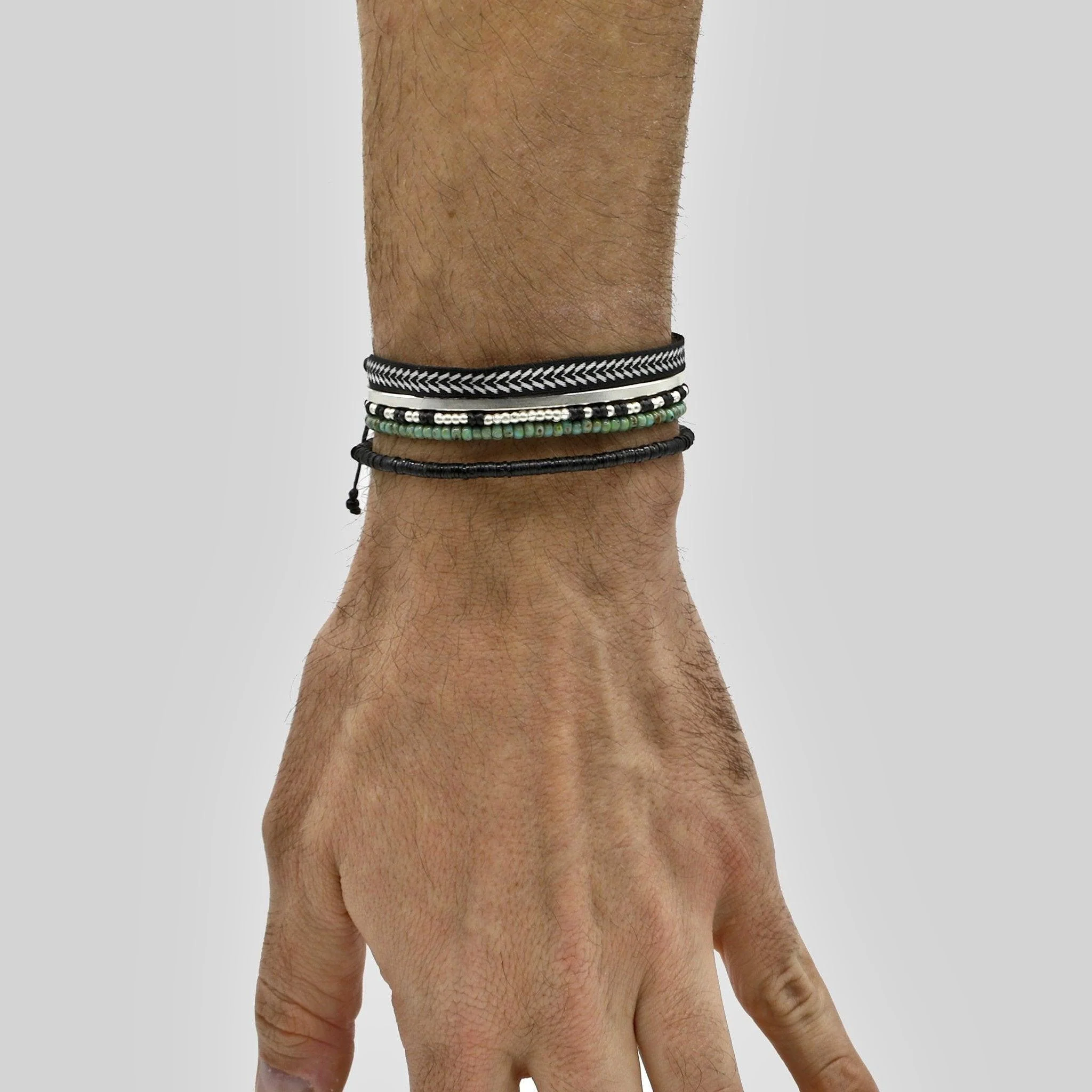 Handmade Purnama Bracelet 97 (White/Black) - Image 2