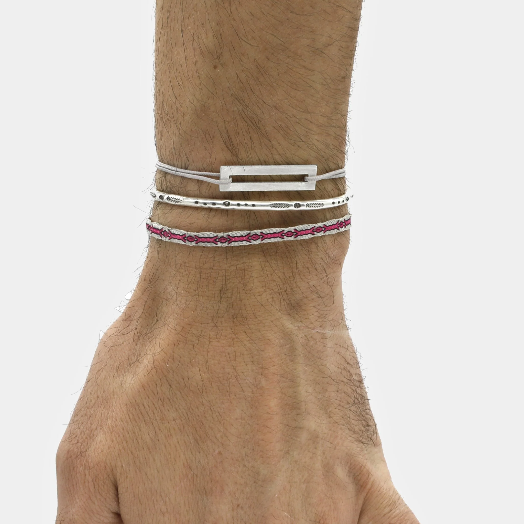 Handmade Purnama Bracelet (Light Pink/Off White) - Image 2