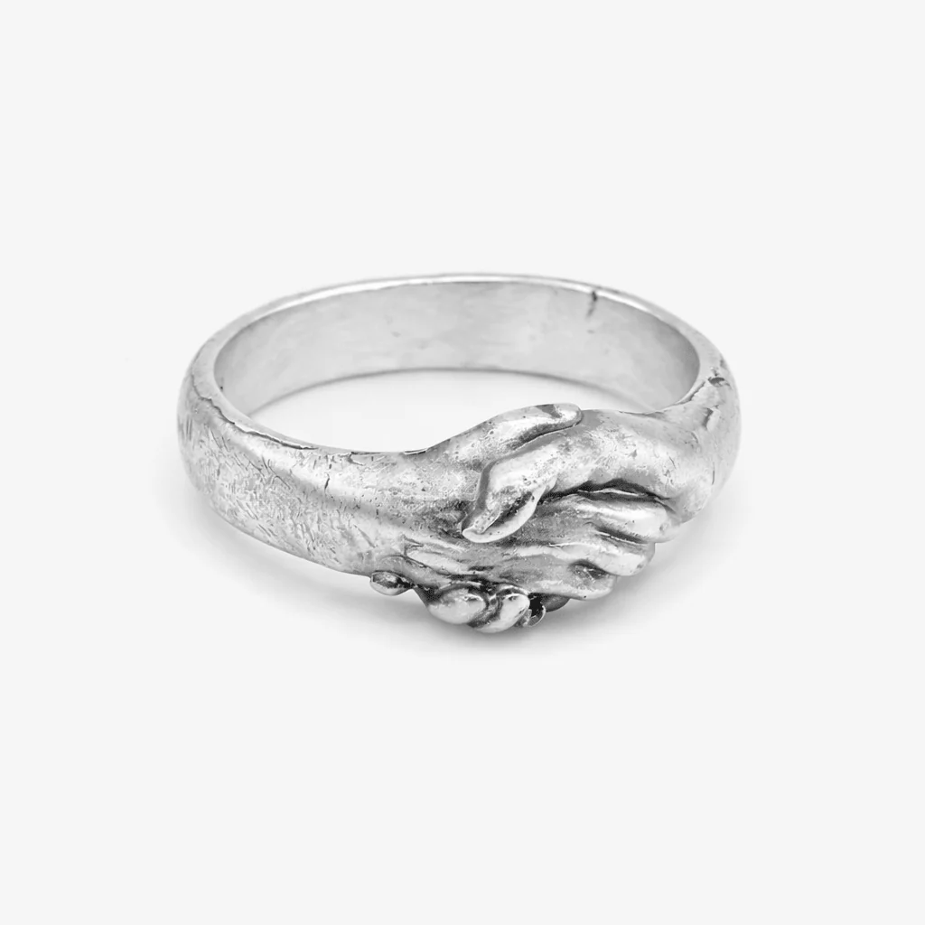 Handshake Sterling Silver Ring - Image 2