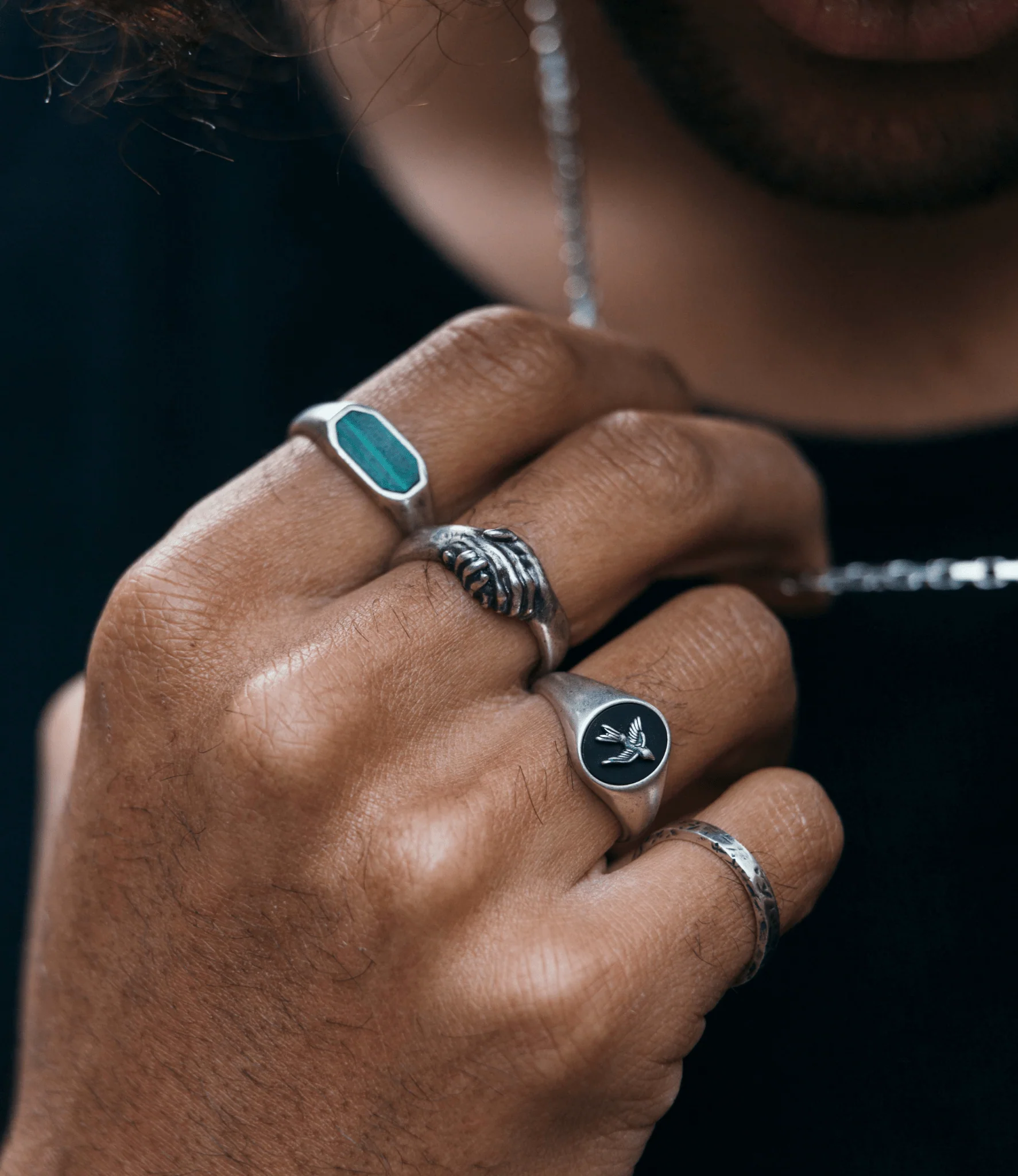Handshake Sterling Silver Ring - Image 6