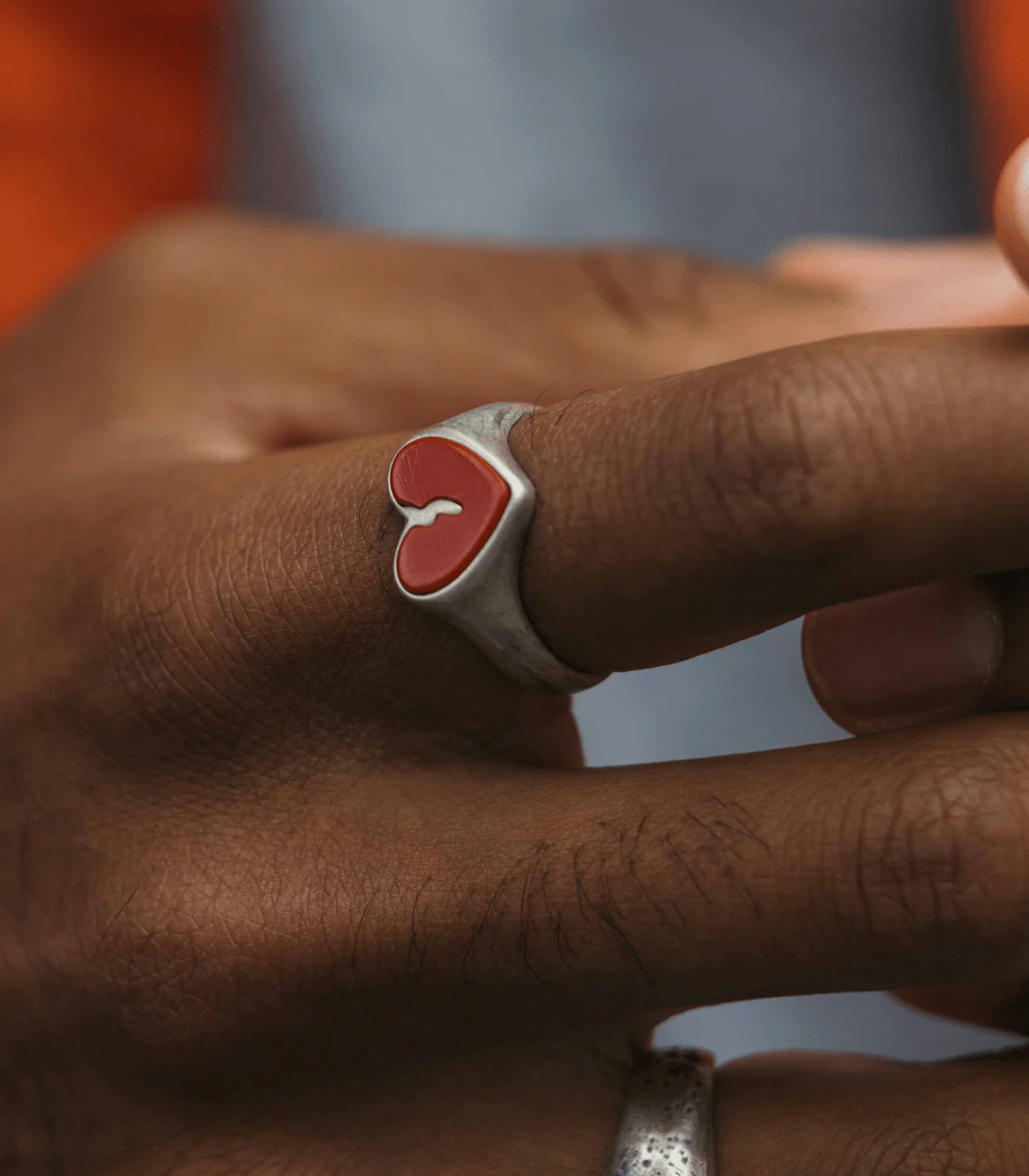 Heartbreak Red Carnelian Sterling Silver Ring - Image 4