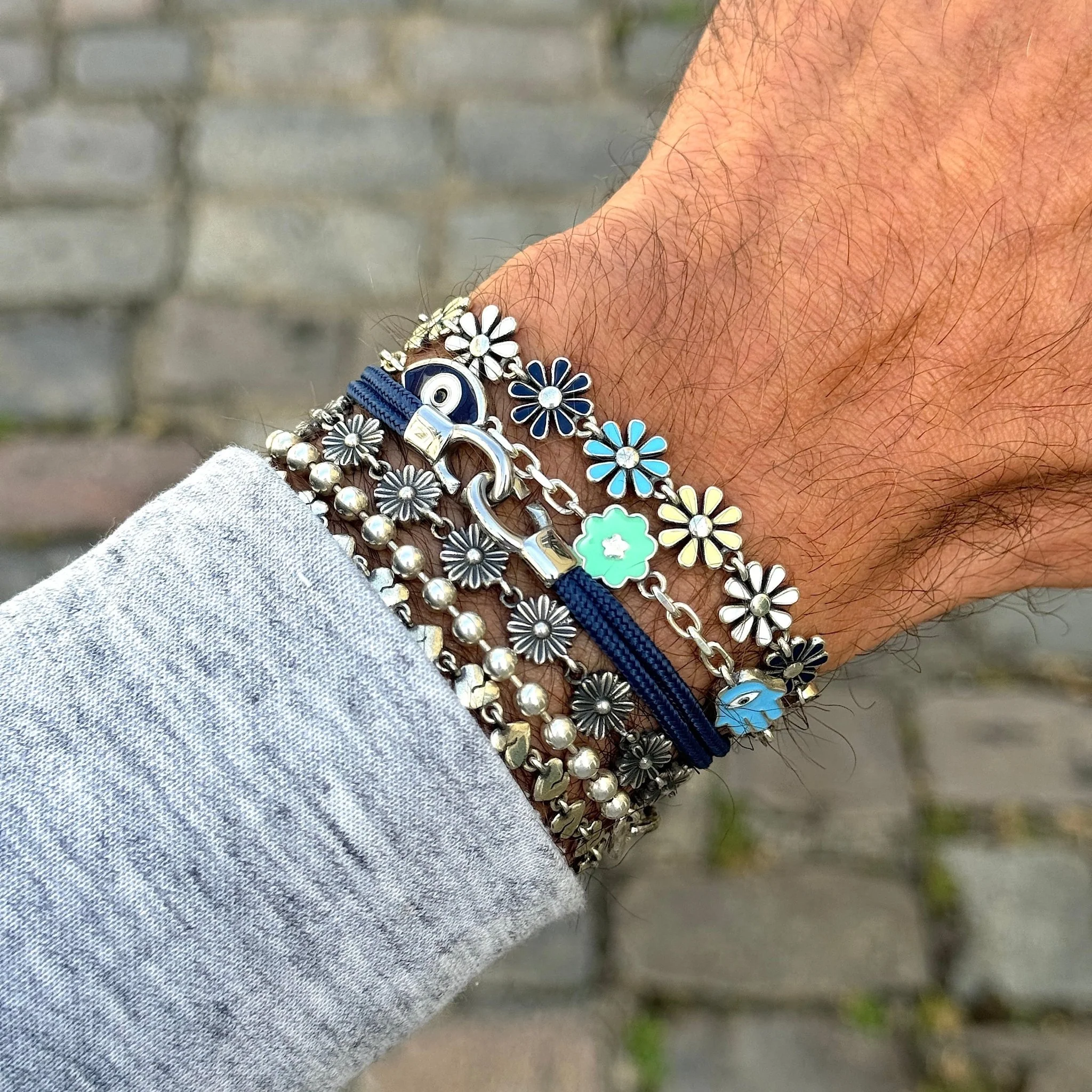 Holidays Sterling Silver Heavy Signature Bracelet With Enamelled Charms - Image 3