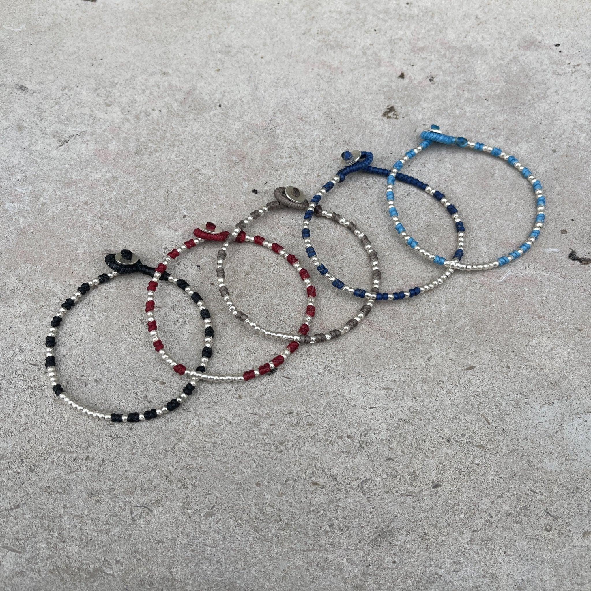Knot Silver Beads Bracelet (Light Brown) - Image 3
