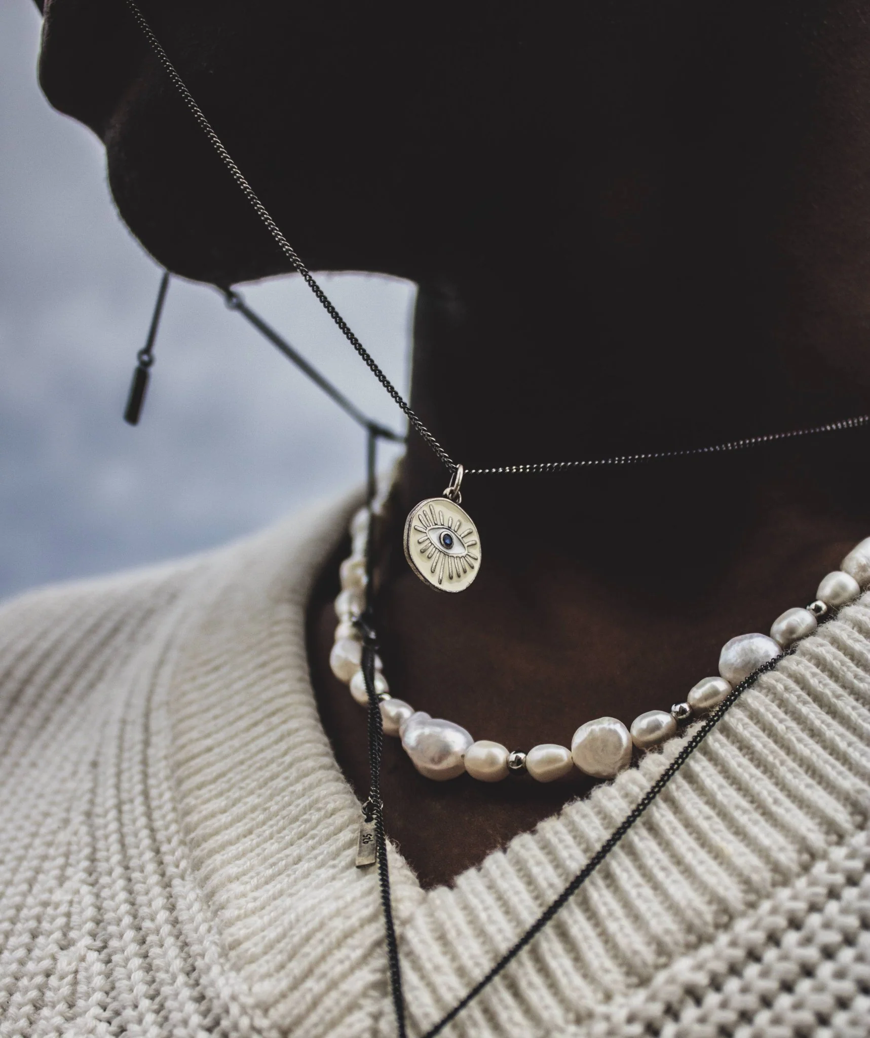 Maxi Freshwater Pearls Necklace With Silver Beads - Image 5