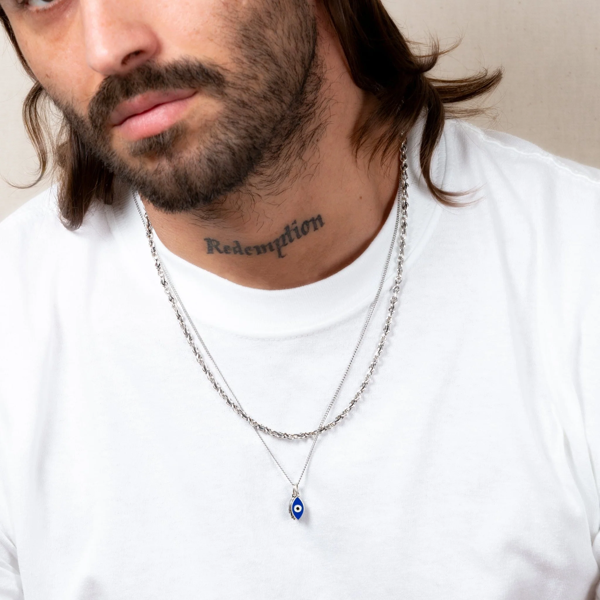 Mini Evil Eye Necklace With Hamsa Hand Necklace - Image 3